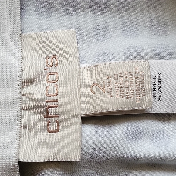 Chico's EUC women's black & white poka dot knit ankle pants size 2/L/12 - Picture 5 of 7